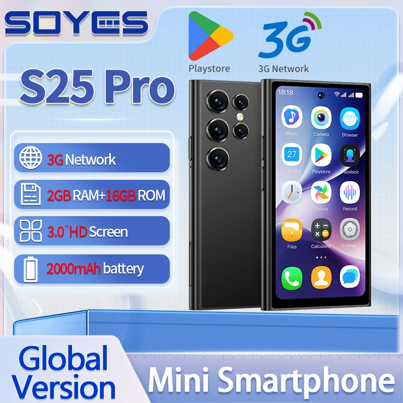 Soyes ONEMYTH S25 Pro 2025 New Android 10.0 Mini Smartphone System Google Store 4.0-inch 2000mAh Free First Choice
