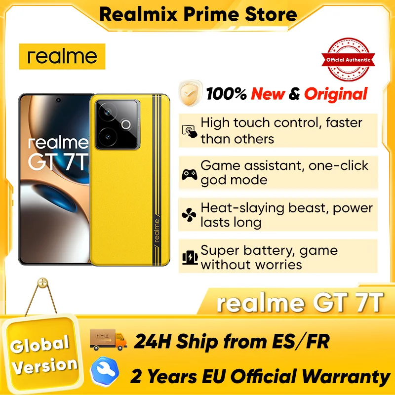 realme GT 7T Smartphone 5G 2025 New MediaTek 8400-MAX 7000mAh Titan Battery 120W Ultra Charge 6.8” 120Hz Display Global Version