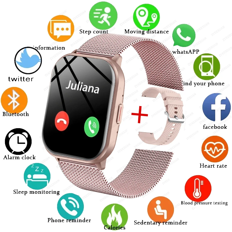2024 New For Xiaomi Huawei Samsung Smart Watch Men Women Heart Rate Blood Pressure Fitness Tracker Bluetooth Call Smartwatch Man
