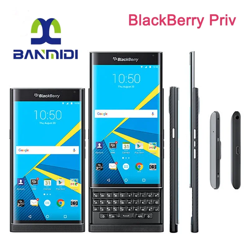 BlackBerry Priv Unlocked Original Mobile Cell Phone 5.4′ AMOLED Cellphone 3GB RAM 32GB ROM 18MP Camera Slider Smartphone Android