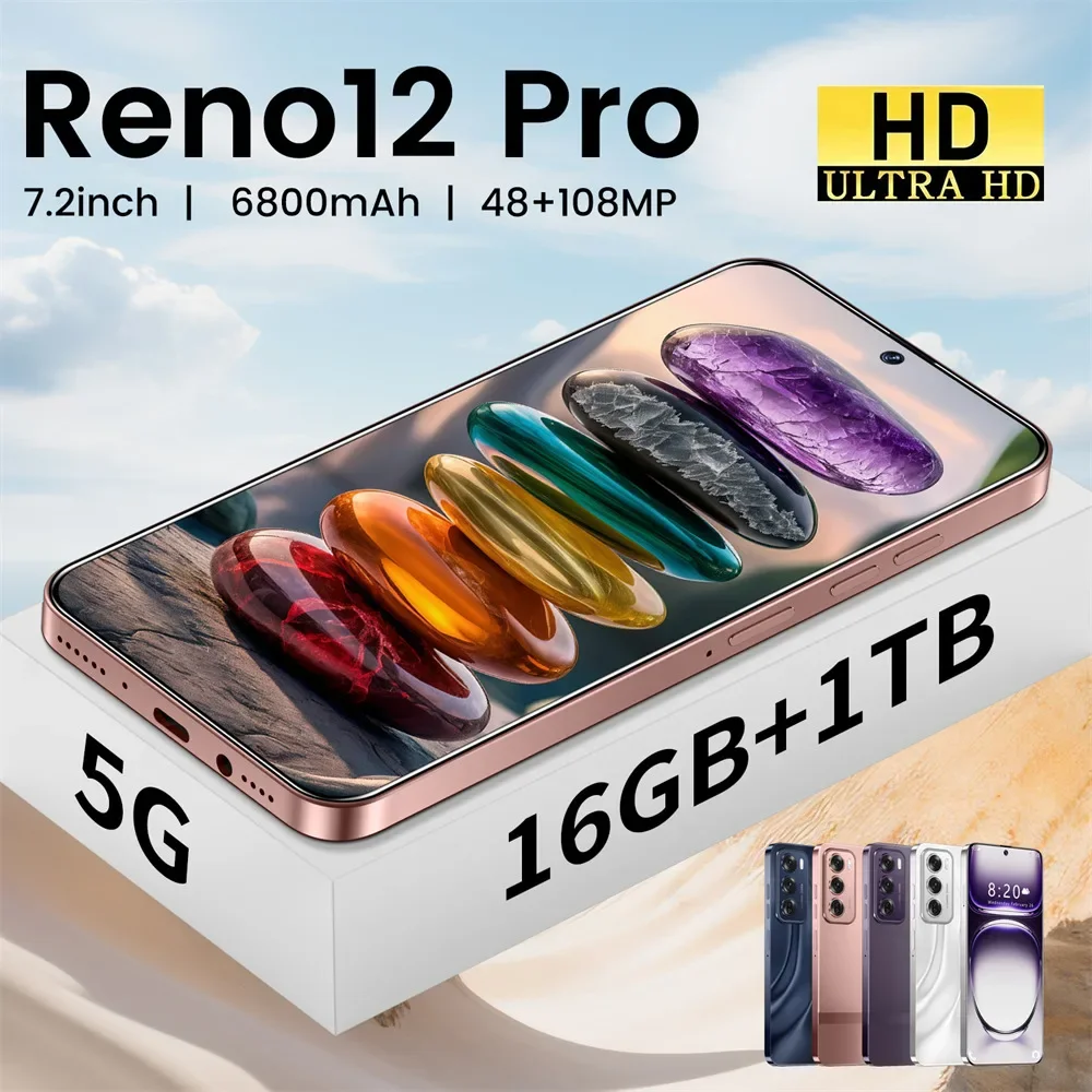 2025 Cellphones Reno 12 Pro Global Version Smartphone 7.3inch Original Snapdragon8 gen3 Cell Phone 5G Android 14 Mobile Phones