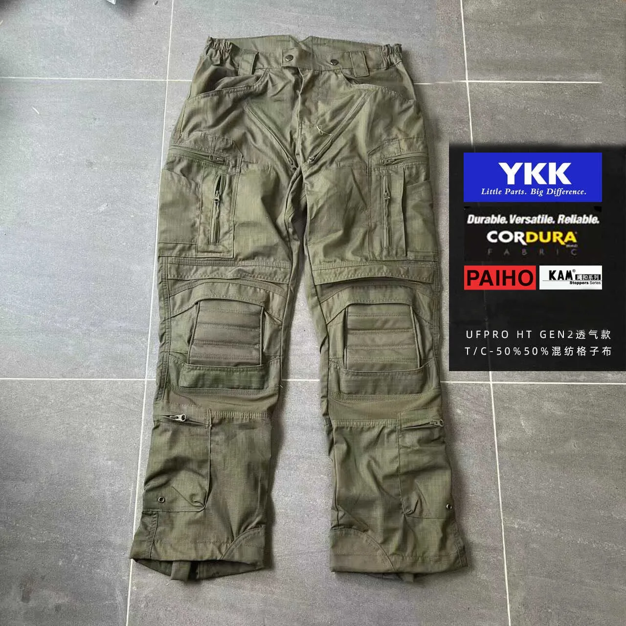 UF-HT GEN2 Tactical Pants for Outdoor Hunting, Breathable, Commuter City Workwear, RG Green Cavalry Green Training Pants