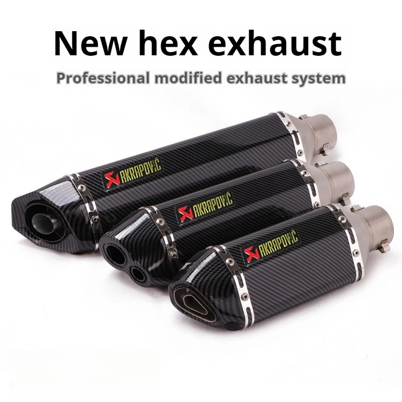 Kpr150 Horizon 350r3r25 Gsx Ninja250z400 Huanglong 300 Modified Small Hexagonal Exhaust Pipe Model Universal Modification Parts