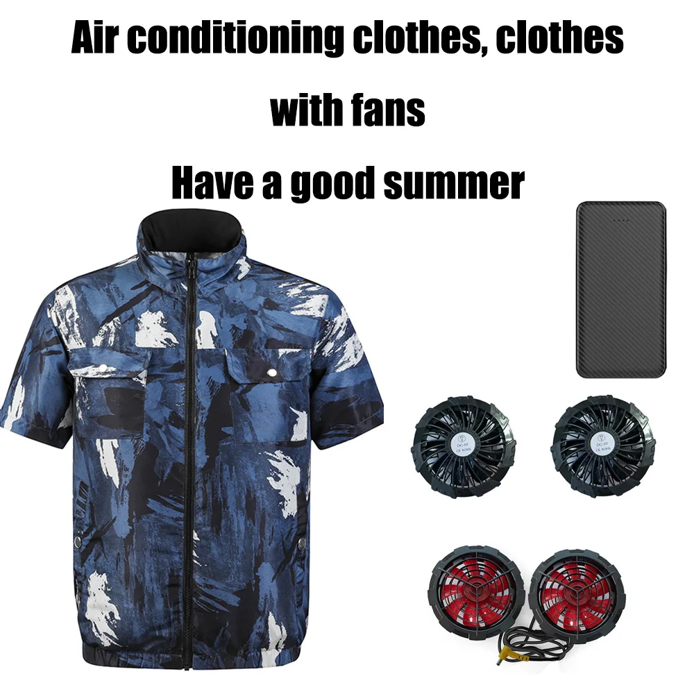 Men Summer Air Conditioning Clothing Fan Cooling Vest 2023 New USB Charging Cooling Sport Man Outdoor Coat Travel Beach clothes