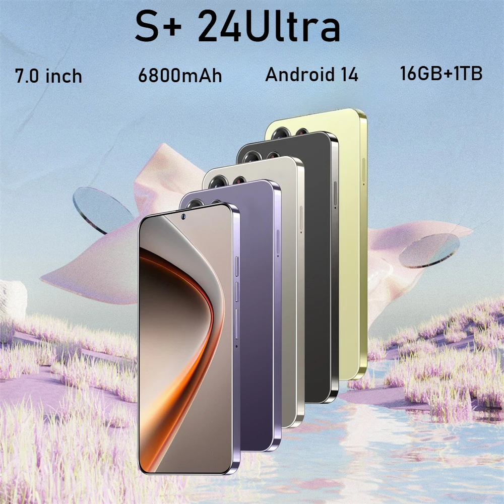 2025 Cellphones S+ 24Ultra Original 7.0HD 5G Smartphone Android 14 Cell Phone 108MP Dual Sim Global Version Smart Mobile Phones