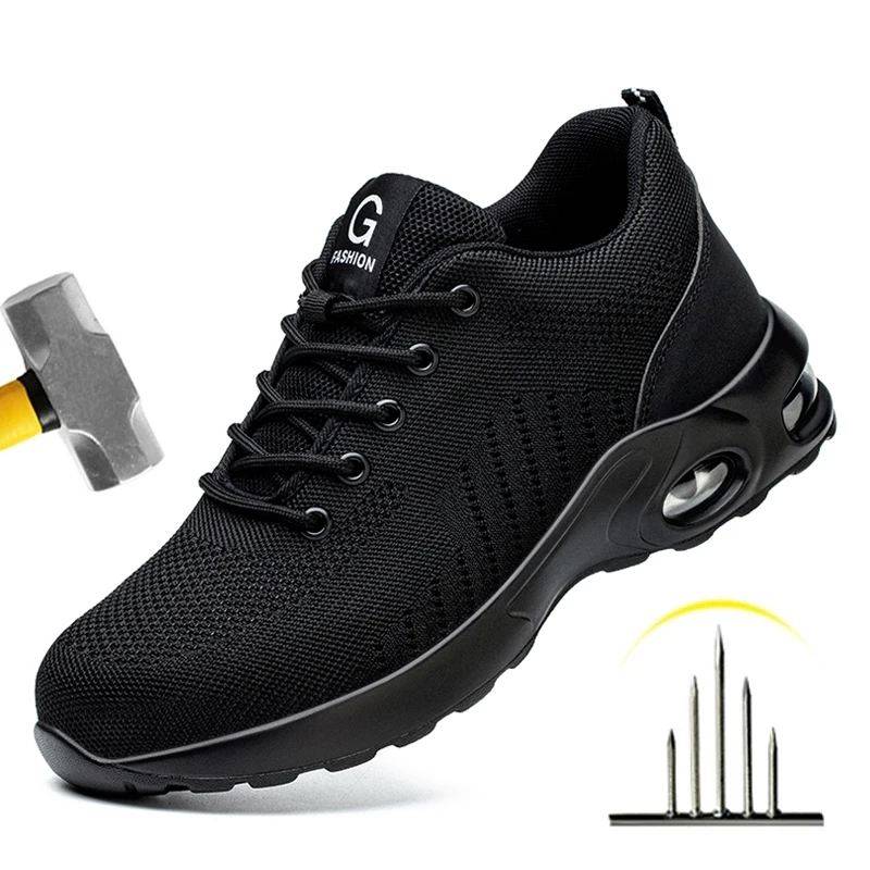 New Styles Men Safety Boots With Steel Toe Cap Anti-smash Work Sneakers Safety Shoes Men IndestructibleWork Boots Tactical Boots