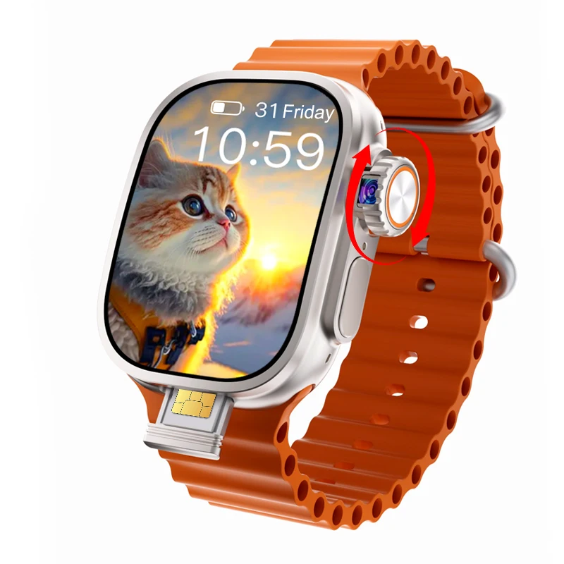 JC02 Pro 5G Smartwatch 2.29inch Amoled Curved Display S10 Ultra 3 Smart Watch With Rotary Camera GPS WIFI NFC Compass Video Call