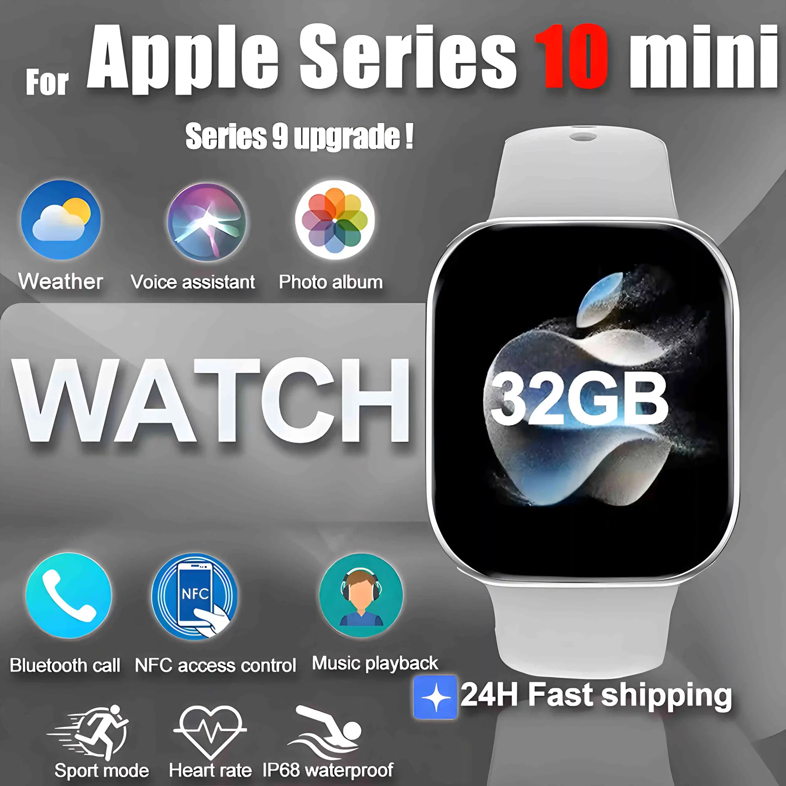 2025 New For Apple DT Watch 10 mini Smart Watch Men HD AMOLED GPS Compass 3D Surround Bluetooth Call Waterproof SmartWatch Woman