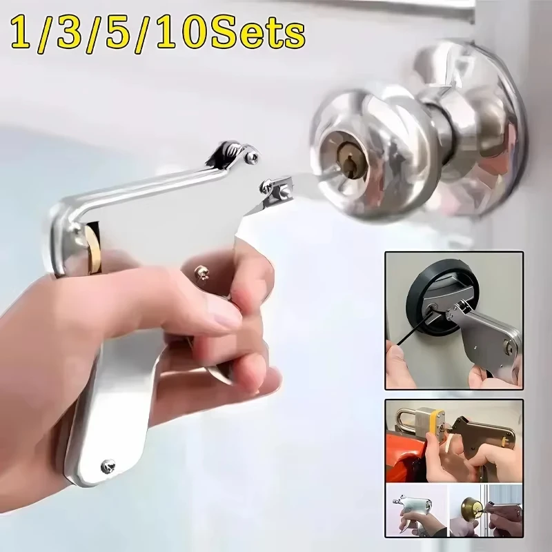 New Lock Pick Bumps Stainless Steel Door Opener Key Gun-Repair Tool Kit Gun Parts Strong Steel Lock Picking Tool Set Extractor