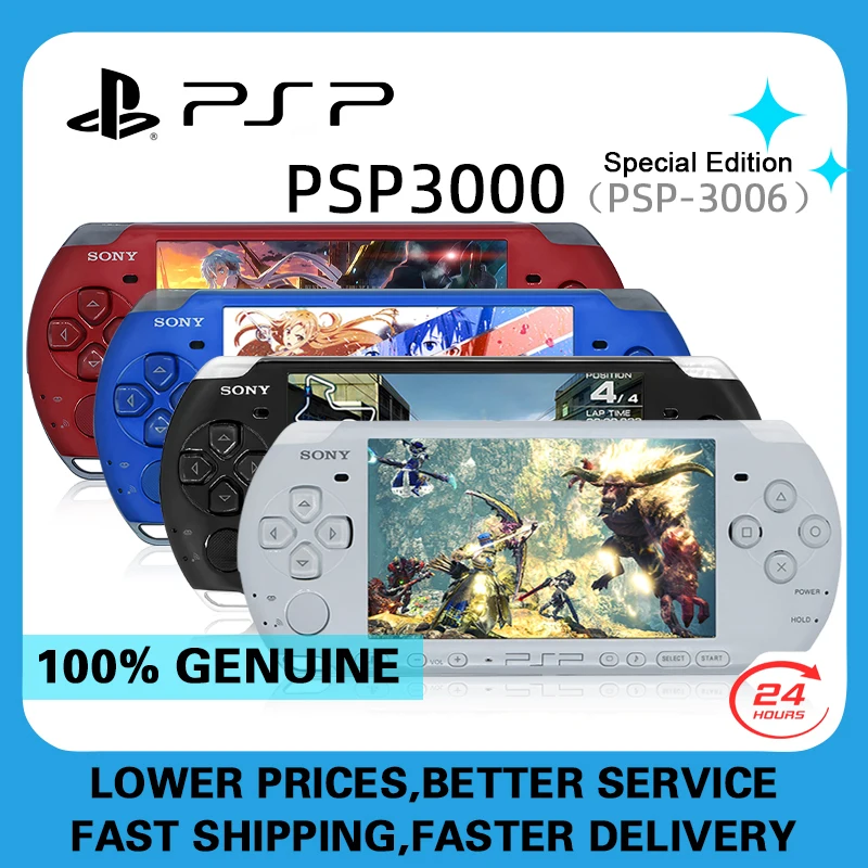 Original Sony psp 3000 Handheld Game Console (PSP-3006) PlayStation PSP3000 Game Console+(Free Games)