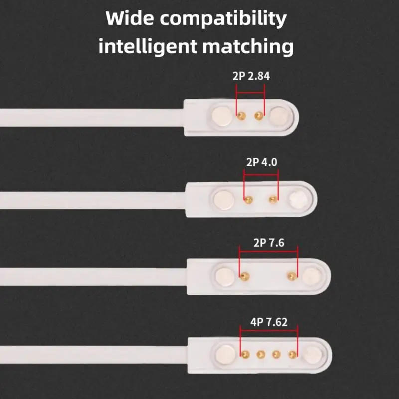 Universal Smart Watch Charger Magnetic Charging Cable 2Pins 4Pins 2.84mm 4mm 7.62mm USB Charging Cable For Q12 Children’s Watch