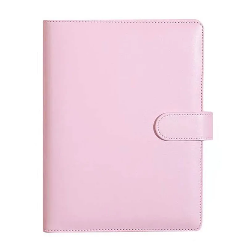 A5 Size PU Leather Binder Budget Wallet 6-Ring Refillable Notebook Cover, Personal Planner Binder with Magnetic Buckle Closure
