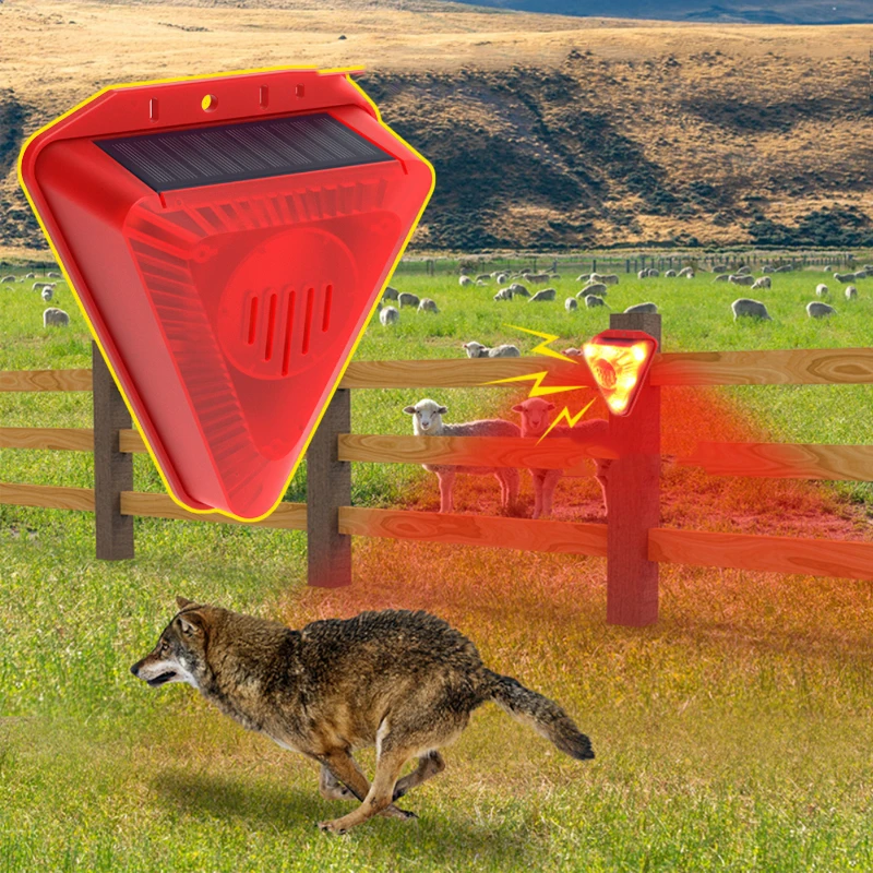 Solar Alarm Lamp Siren Wireless Motion Sensor Outdoor Waterproof 129dB Alarm Light Drive Away Wolf Wild Alarm System Detector