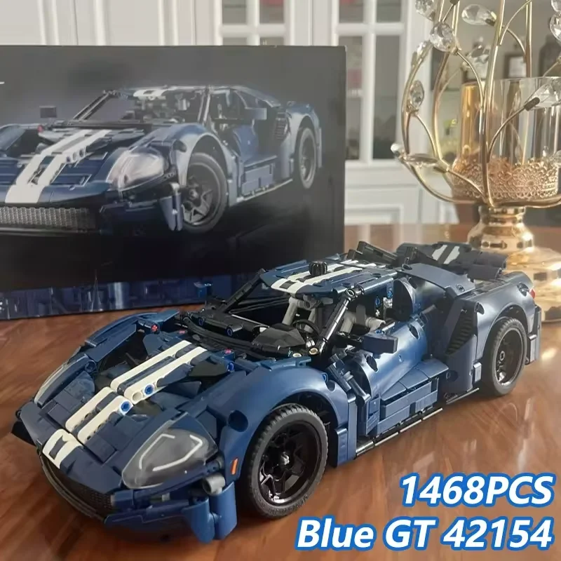 Technical Blue GT 42154 1468PCS Performance 1:12 Scale Race Cars Toy MOC Sport Car with Authentic Details Model Gifts for Adults