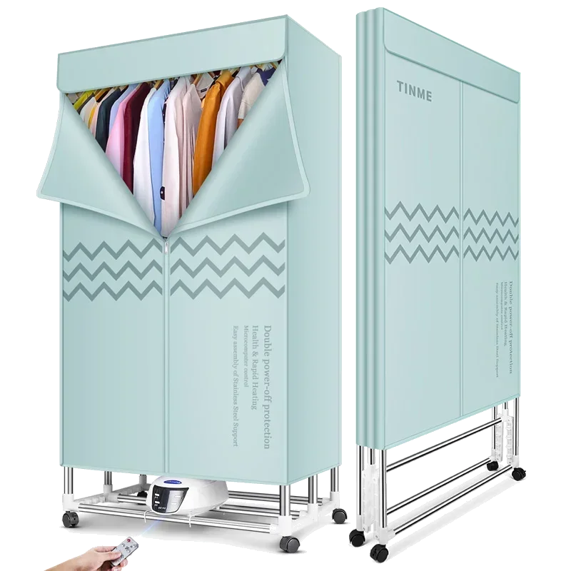 TINME 2000W Cloth Dryer Quick Drying Folding Clothes Dryer Remote Control Energy Saving Drier Machine 2 Layers Clothes Dryer
