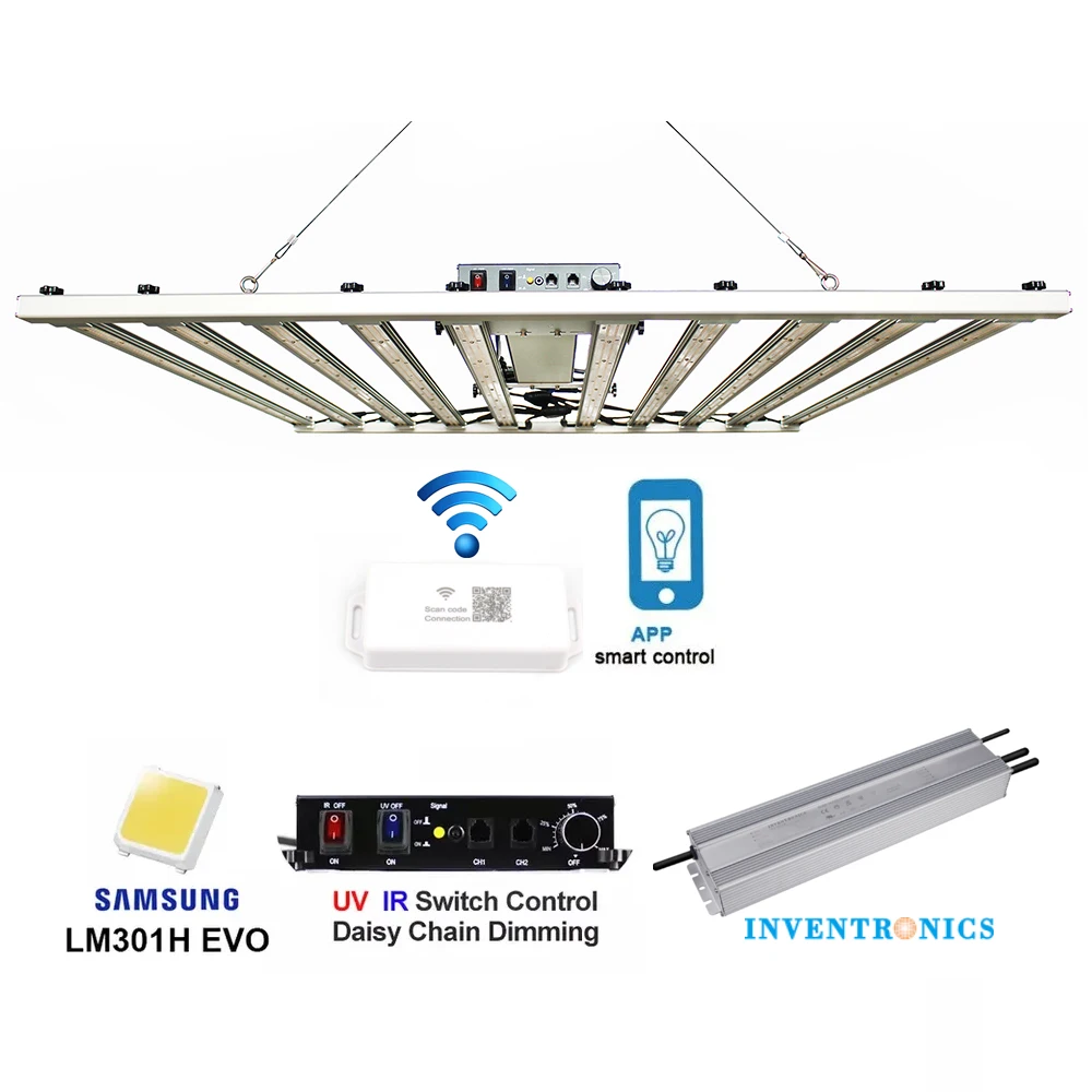 2025 Latest 240W 320W 480W 600W 720W 1000W Samsung LM301H EVO V5 LED Grow light  Bar with APP Smart controller