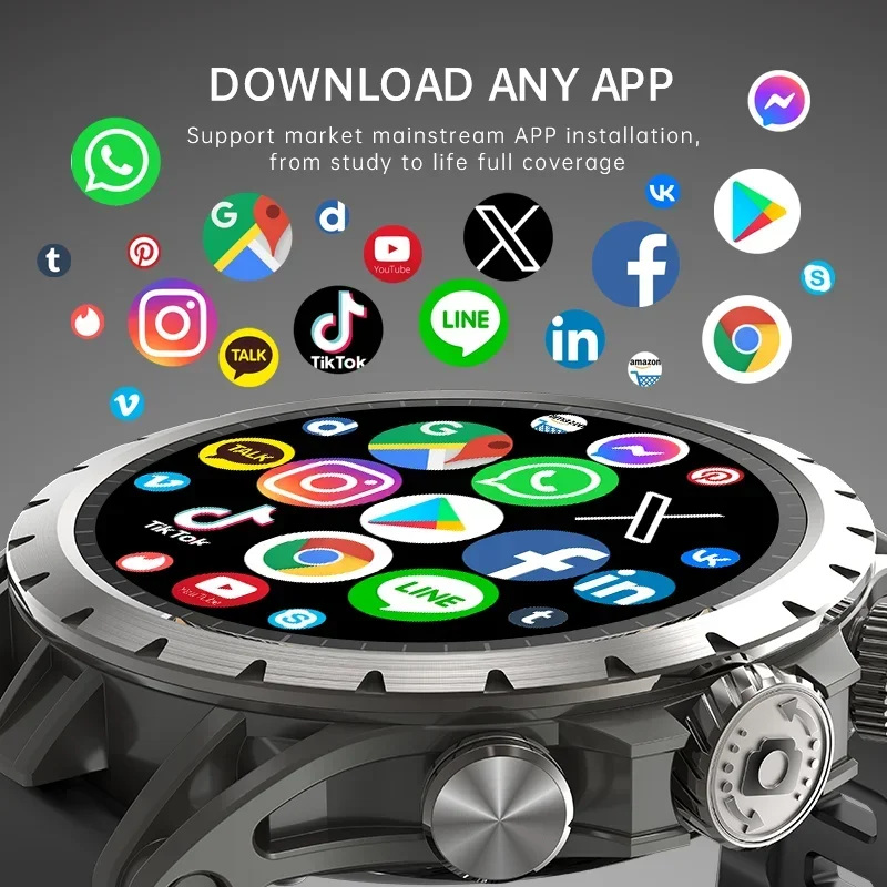 Q85 Android Smart Watch Men GPS 256GB 90°Rotation Camera 4G SIM Card Google Play WIFI Wireless Fast Internet Access Smartwatch
