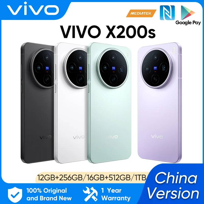 2025 New Arrival VIVO X200s 5G MediaTek Dimensity 9400+6.67’’ AMOLED 120hz 6200mAh 90W Flash Charger support OTA NFC 50MP camera