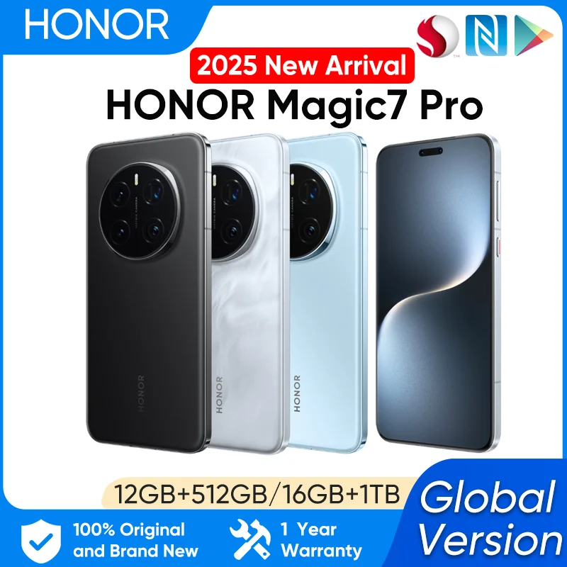 2025 New Original HONOR Magic7 Pro Global Version 5G Smartphone Snapdragon 8 Elite 6.8”120Hz LTPO Display 100W Fast Charge IP69