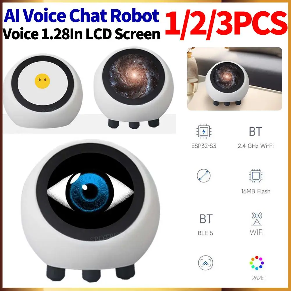 DeepSeek XiaoZhi AI Voice Chat Robot 1.28” LCD Display Smart Assistant Robot Electronic EYE Clock Desktop Ornament AI Robot