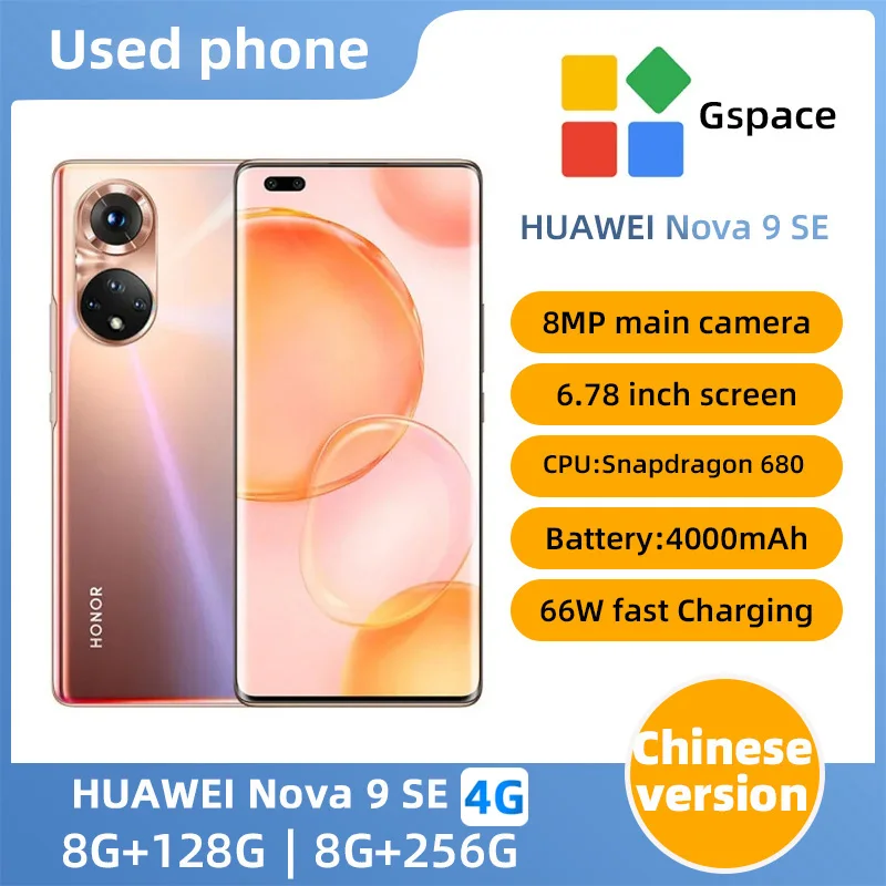 HUAWEI Nova 9 SE 4G 6.78in 2388x1080px LCD CPU Smartphone Snapdragon 778G Used Phone