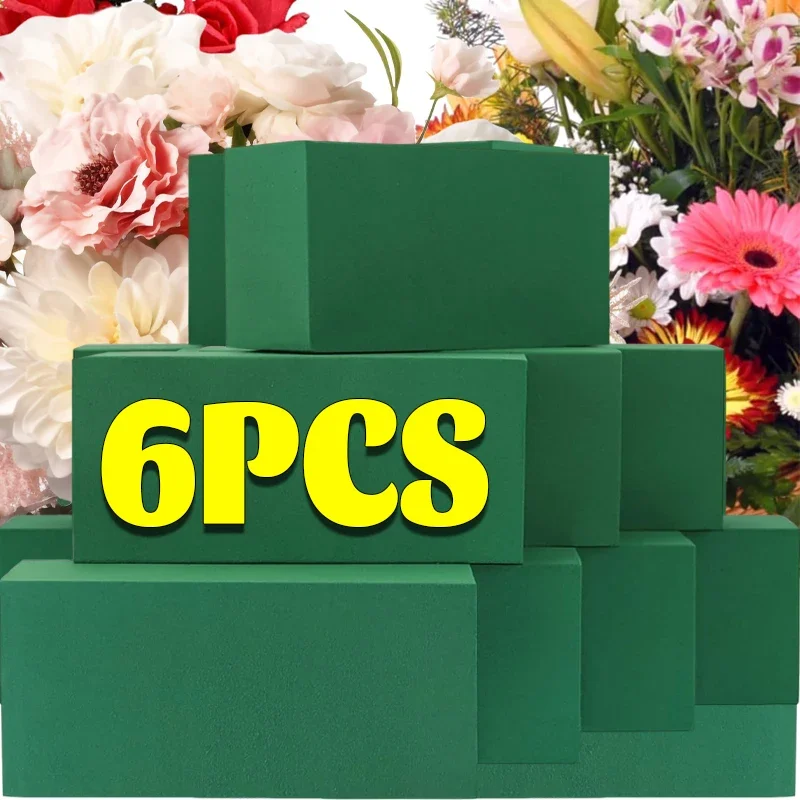 1/3/6Pcs Wet Fresh Floral Foam Blocks for Wedding Party Flower Arrangement Decoration Styrofoam Bricks Mud Home Garden Supplies