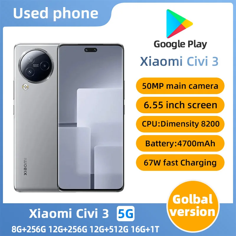 Xiaomi Civi 3 5g SmartPhone CPU Dimensity8200-Ultra 6.55