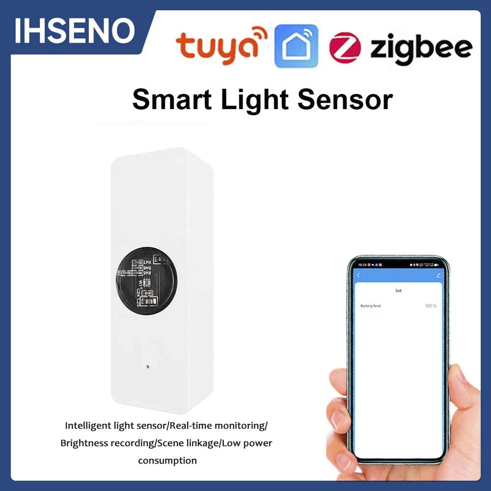 Tuya Zigbee Light Sensor Smart Luminance Sensor For Smart Life APP Linkage Control Brightness Detector Illumination Automation