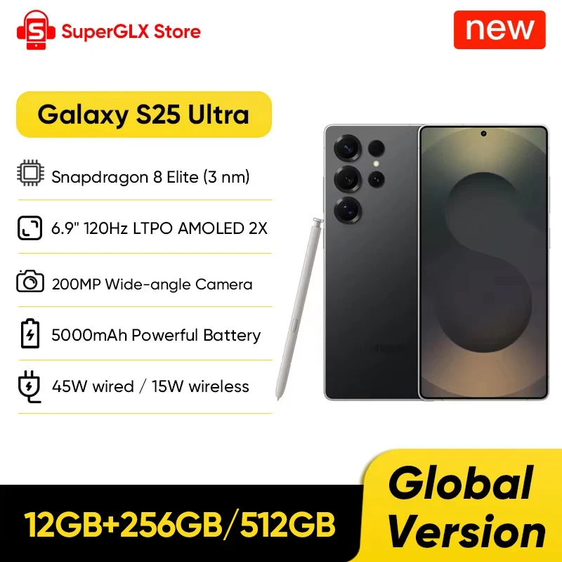 2025 New Samsung Galaxy S25 Ultra 5G Smartphone Snapdragon 8 Elite 6.9