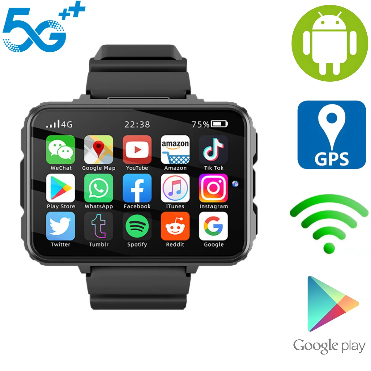 GoldenSpike VP999 Smart Watches With 2.4inch Amoled Large Screen 480*680 HD Resolution GPS WIFI Sim Card Slot Tiktok Whatsapp
