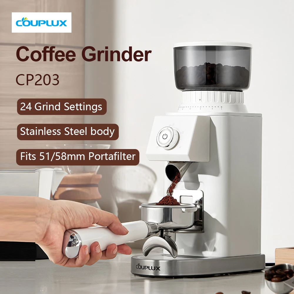 Couplux Coffee Grinder With Portafilter Hoder With 24 Precise Grind Settings Espresso Drip Percolator French Press(220V)