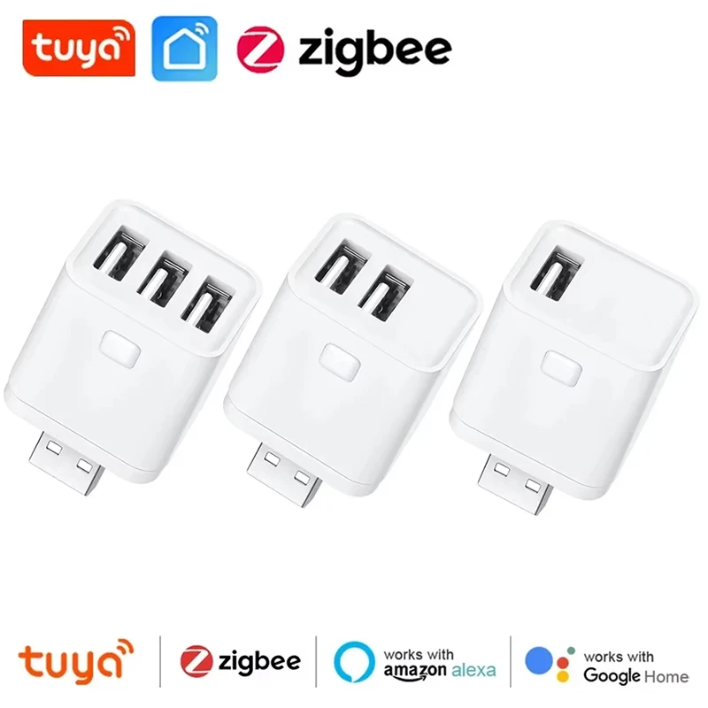 WiFi Zigbee Tuya USB Adapter 1/2/3 Gang DIY Switch 5V WiFi Mini USB Power Adapter Works with Alexa Google Alice For Smart Home