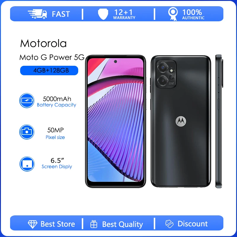 Original Unlocked Motorola Moto G Power 5G XT2311 One Sim 4GB RAM 128GB ROM Octa-core 50MP 6.5” 5000mAh Android 13  Smartphone