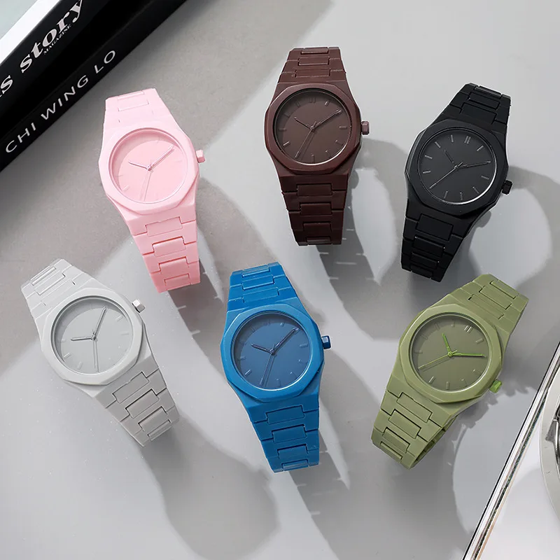 New Fashion Casual Women’s Watches Macaroon Color Simple Quartz Watches Round Dial Quartz Watches Suitable for Daily Life Gifts