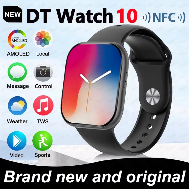 2025 New DT Watch 10 Smart Watch 16GB Memory Music 3D Surround TWS Earphone Waterproof Smart Voice Recorder  BT Call Smart Watch