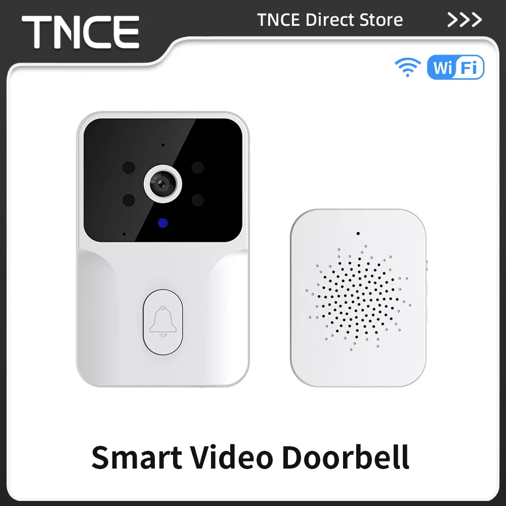 TNCE Tuya WiFi Video Doorbell Wireless HD Camera PIR Motion Detection IR Alarm Security Smart Home Door Bell WiFi Intercom