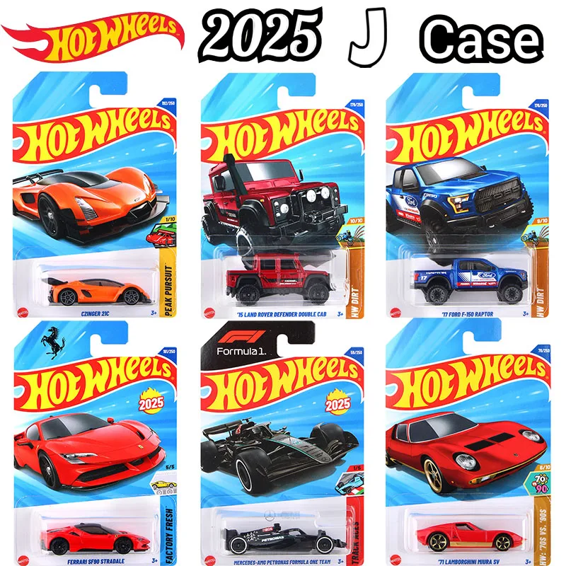 2025J  Hot Wheels Car 1/64 Diecast Mercedes AMG F1 Racing Porsche Toyota GR86 Ford Raptors Ferrari SF90 Stradale Toy for Boy