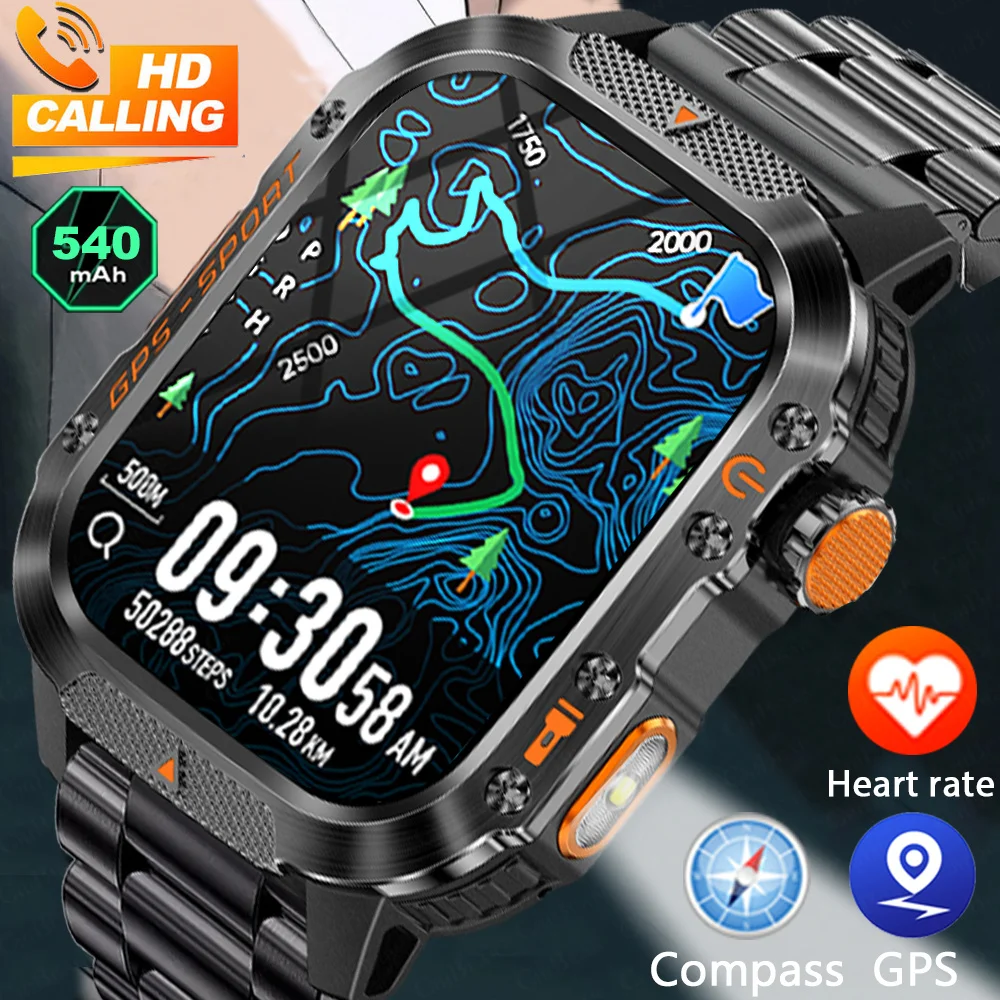 2025 New For Xiaomi Military Outdoor Smart Watch Men’s GPS Bluetooth Call 2.01