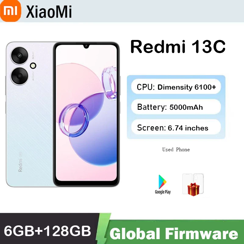 Global firmware 5000mAh Xiaomi Redmi 13C 5G  smartphone Dimensity 6100+ 6.74