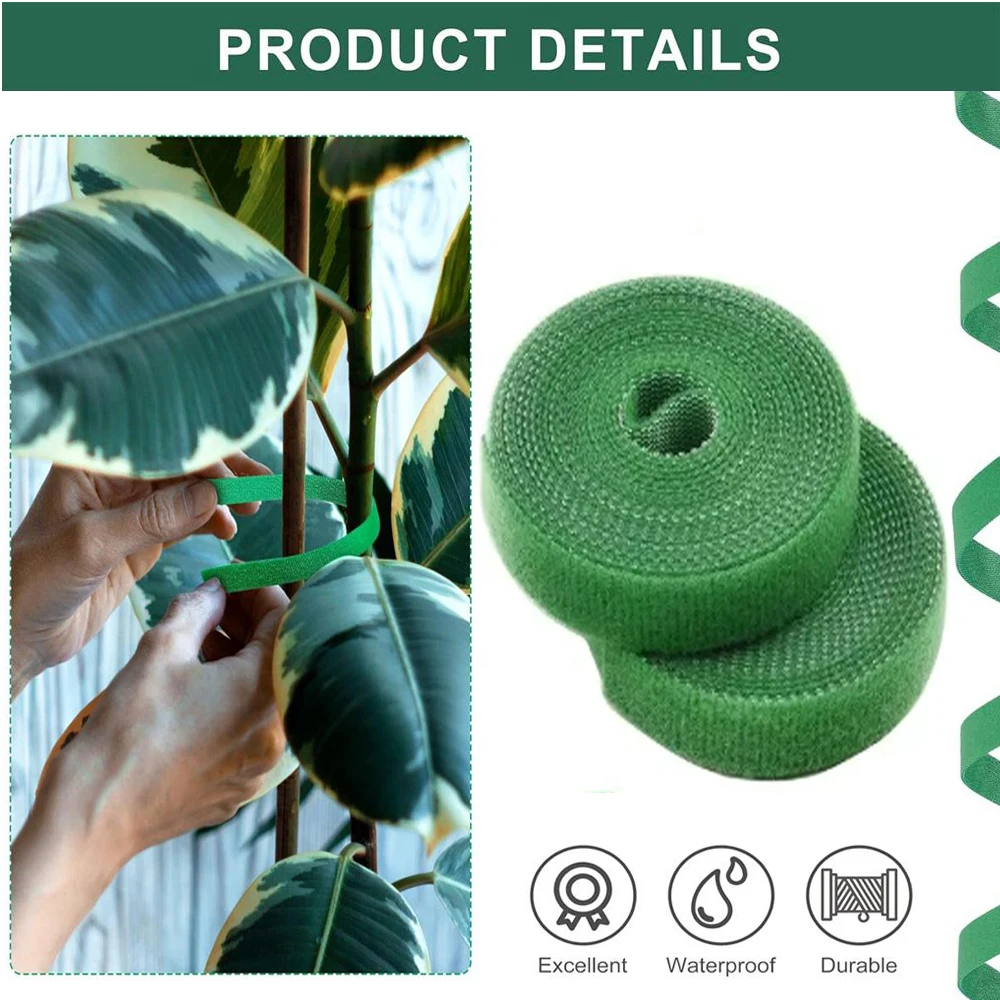 2M Garden Plant Nylon Ties Garden Hook Loop Reusable Fastener Tape Plant Bandage for Home Garden Accessories Bamboo Cane Support