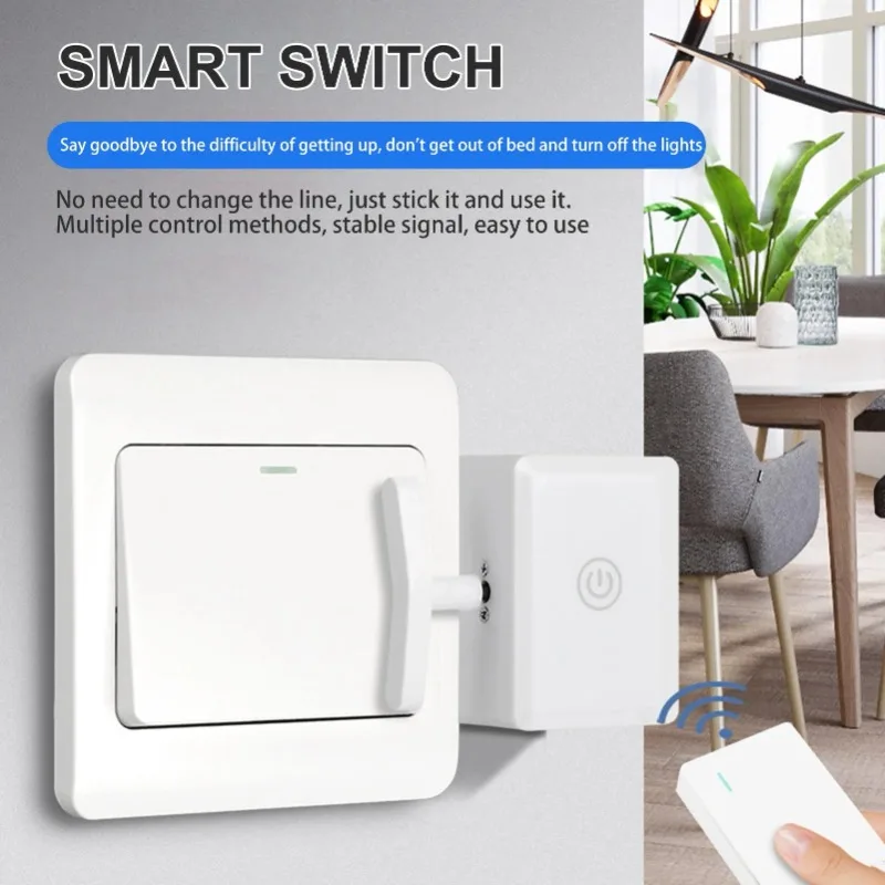 2025 New Wireless Control Light Adhesive Wall Switch Cover Intelligent USB Rechargeable Lazy Automatic Light Off Remote Control