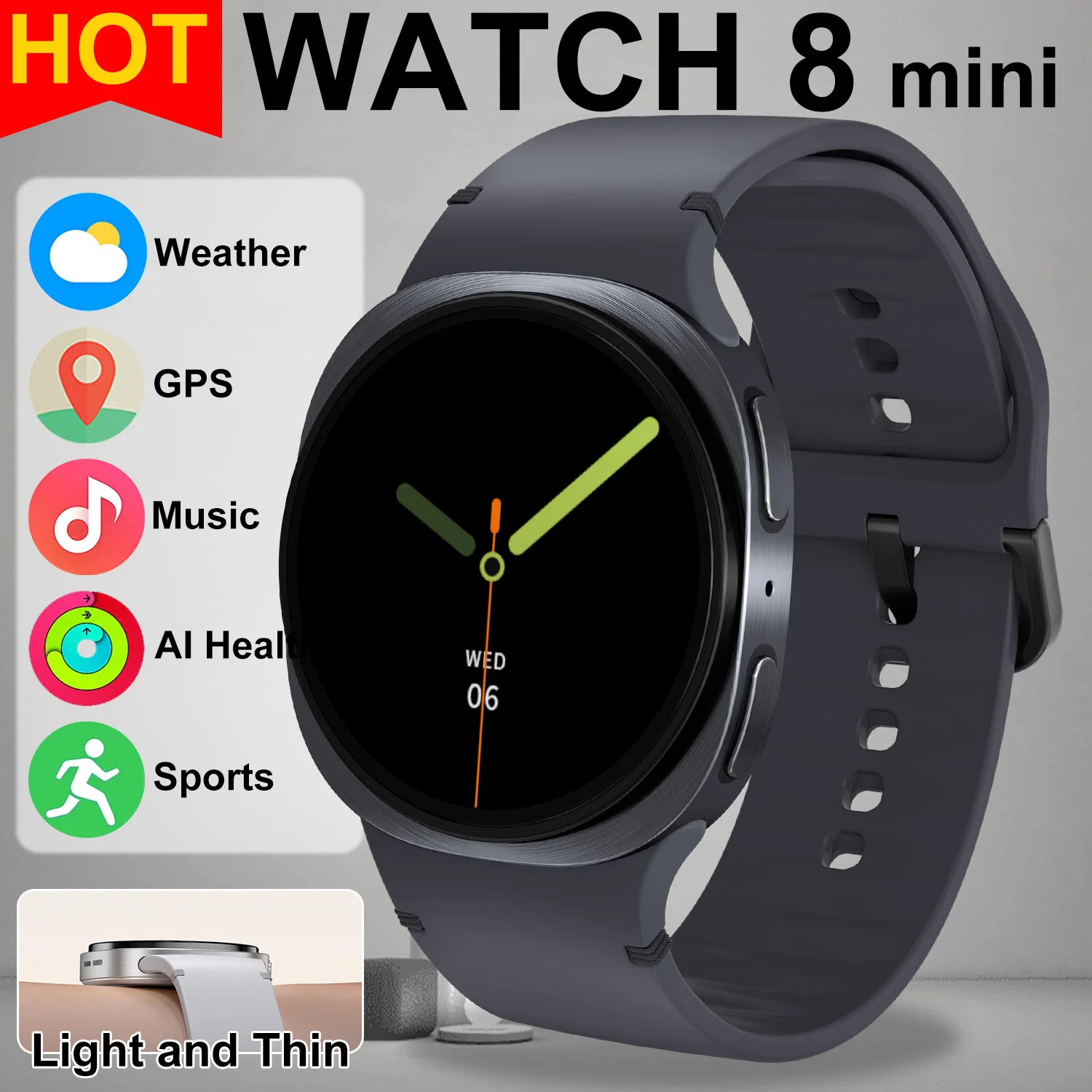 NEW Style Watch 8 MIni GPS NFC SmartWatch Men HD Display Screen Heartrate Bluetooth Call IP68 Waterproof Sports Man Smart Watch