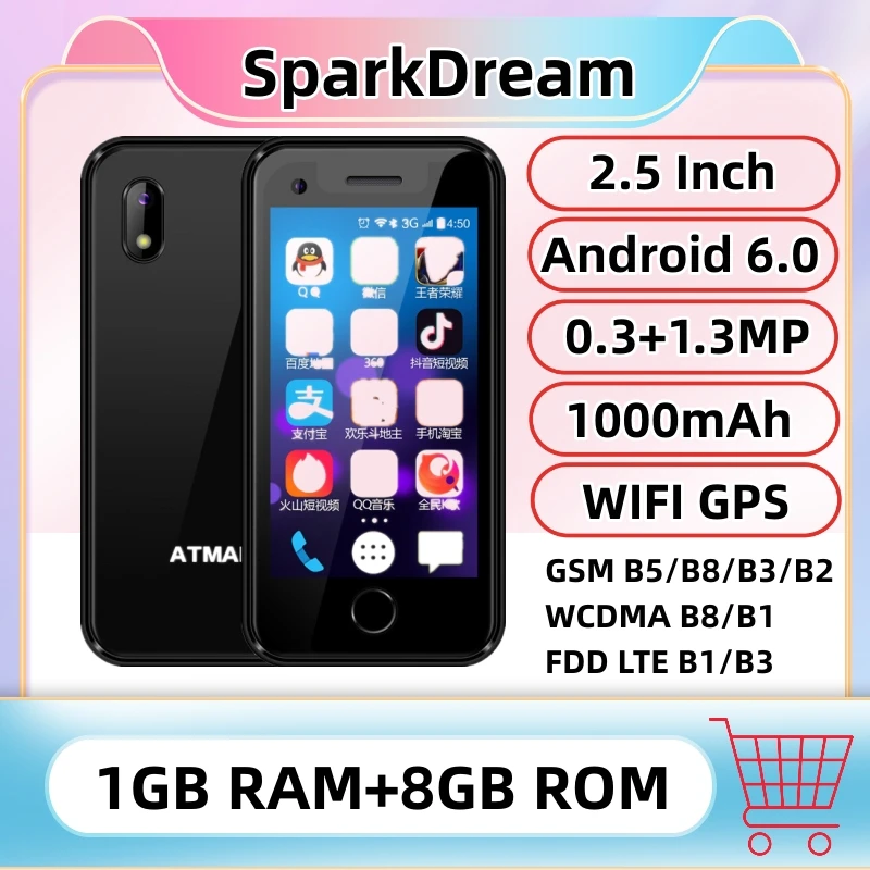 4G LTE Super Mini Smartphone 1GB RAM 8GB ROM 2.5