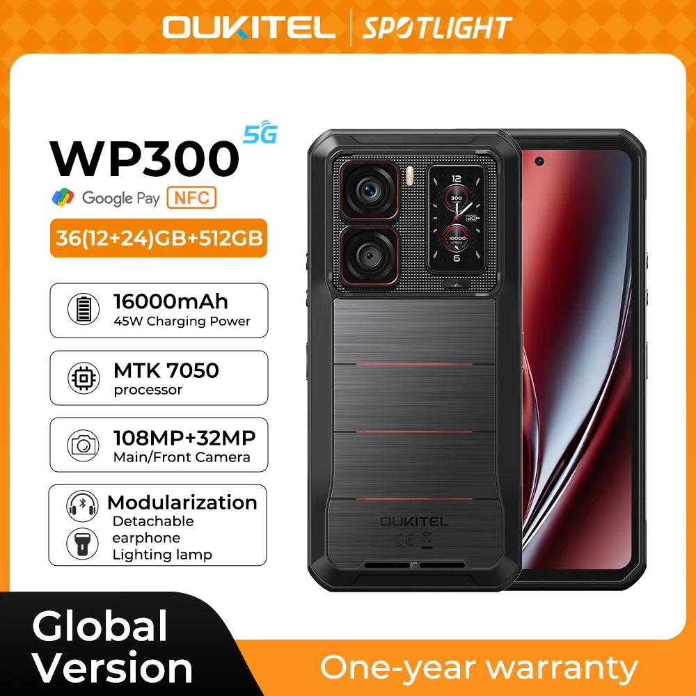 2025 NEW Oukitel WP300 Rugged Phone 6.78