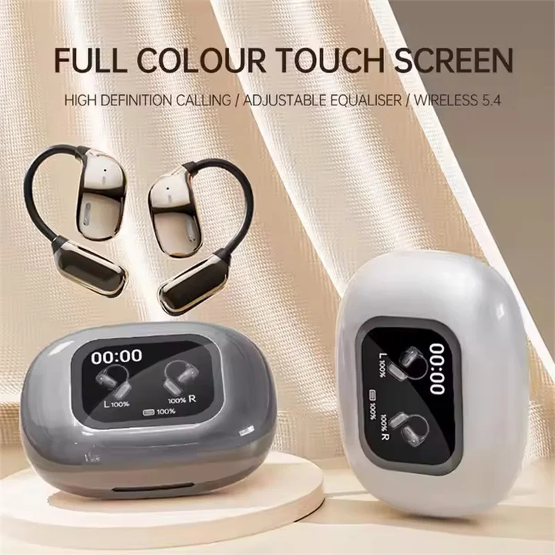 JM16 TWS Wireless Bluetooth Earphones HiFI Stereo Ear Hanging Earbuds Colorful Touch Screen Control Sports Headphones
