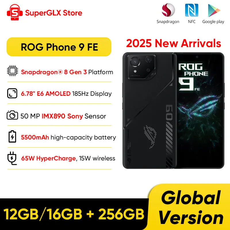 2025 New ASUS ROG Phone 9 FE 5G Gaming Phone Snapdragon 8 Gen 3 6.78
