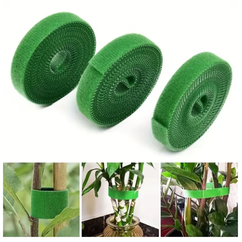 2M Nylon Plant Ties Plant Bandage Hook Tie Loop Adjustable Plant Support Reusable Fastener Tape for Home Garden Accessories