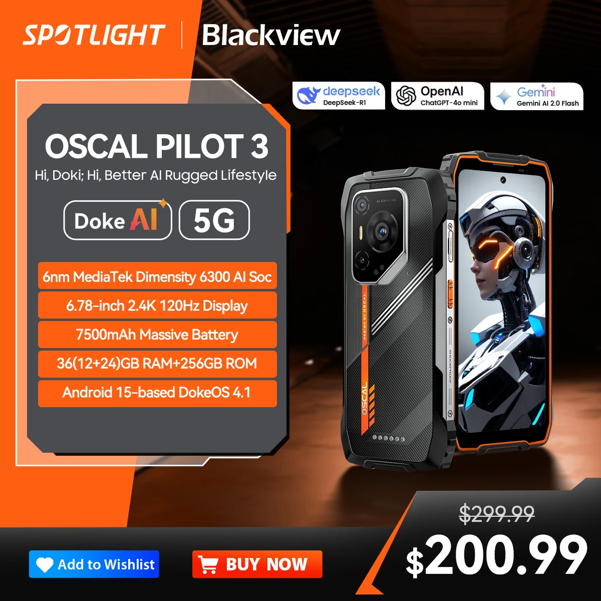 [World Premiere ]Blackview OSCAL PILOT 3 5G AI Rugged Smartphone MTK 6300, 6.78