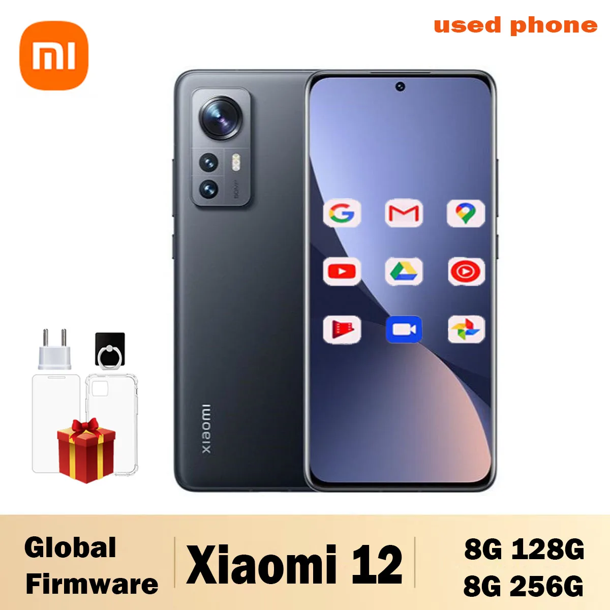 2340×1080  Global firmware Xiaomi 12 Smartphone Hyper OS 2.0 Qualcomm Snapdragon 8 Gen1 6.28inchs 50MP 32MP Android  used phone
