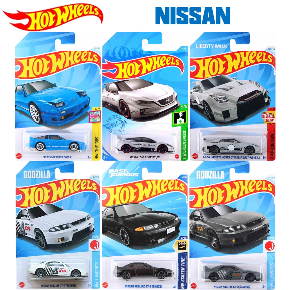 Hot Wheels Cars NISSAN Series NISSAN SKYLINE GT-R(BCNR33) 1:64 Diecast Vehicle Model Cars Toys Boys Gift Christmas Gift